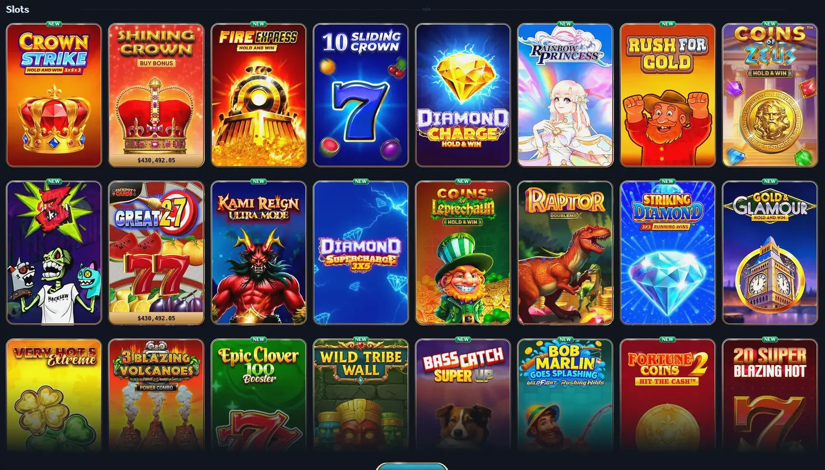Tsars Casino Spielübersicht